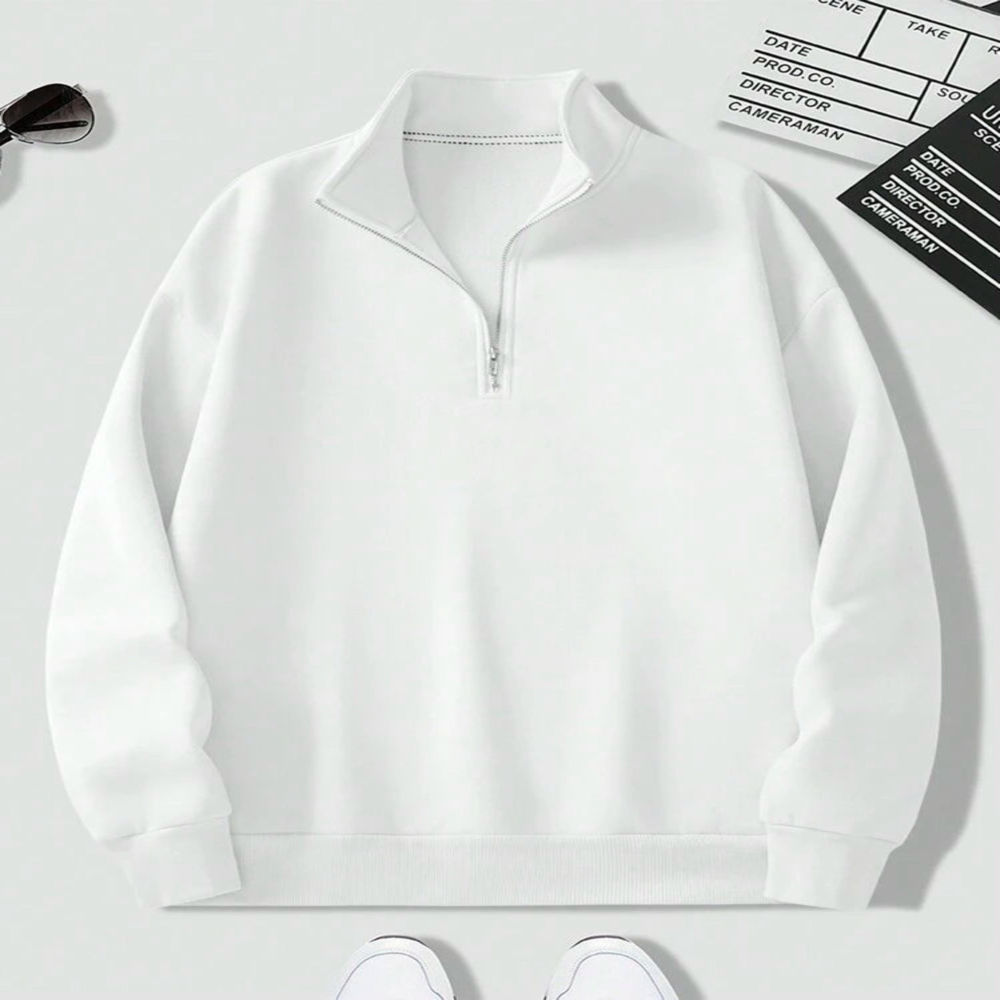 Classico White Quarter Zip